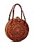 FASHION NATURAL FIBER WOVEN CIRCLE BAG