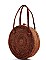 FASHION NATURAL FIBER WOVEN CIRCLE BAG