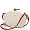 DESIGNER NATURAL FIBER WOVEN OVAL CROSSBODY BAG