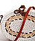 DESIGNER NATURAL FIBER WOVEN OVAL CROSSBODY BAG