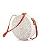 DESIGNER FASHION CIRCLE NATURAL WOVEN CROSSBODY BAG