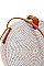 DESIGNER FASHION CIRCLE NATURAL WOVEN CROSSBODY BAG