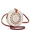 STYLISH CIRCLE NATURAL WOVEN CROSSBODY BAG