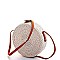 STYLISH CIRCLE NATURAL WOVEN CROSSBODY BAG