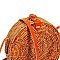 CHIC NATURAL FIBER WOVEN ROUND SHOULDER BAG