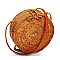 STYLISH NATURAL FIBER WOVEN ROUND SHOULDER BAG