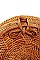 STYLISH NATURAL FIBER WOVEN ROUND SHOULDER BAG