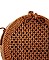 TRENDY CIRCLE NATURAL FIBER WOVEN CROSSBODY BAG