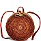 TRENDY NATURAL FIBER WOVEN ROUND BACKPACK