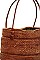 CUTE CHIC NATURAL FIBER WOVEN TOTE BAG