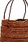 CUTE CHIC NATURAL FIBER WOVEN TOTE BAG