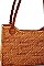 DESIGNER NATURAL FIBER WOVEN RECTANGLE TOTE BAG