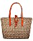 DESIGNER TRENDY NATURAL FIBER WOVEN TOTE BAG