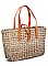 DESIGNER TRENDY NATURAL FIBER WOVEN TOTE BAG