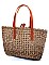 DESIGNER TRENDY NATURAL FIBER WOVEN TOTE BAG