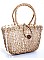 FASHION NATURAL FIBER WOVEN SHOPPER BAG