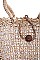 FASHION NATURAL FIBER WOVEN SHOPPER BAG