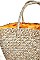 3IN1 DESIGNER NATURAL WOVEN SHOPPER SET