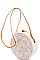 TRENDY NATURAL WOVEN ROUND CROSSBODY BAG