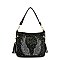 Wings Design Rhinestone Hobo Handbag