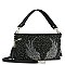 Wings Design Rhinestone Hobo Handbag