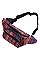 PACK OF ASSORTED COLOR AZTEC FANNY PACK MULTI ZIPPER ( 12 PCS ) FM-BBG41411FS