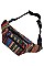 PACK OF ASSORTED COLOR AZTEC FANNY PACK MULTI ZIPPER ( 12 PCS ) FM-BBG41411FS