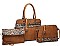 3 IN 1 LEOPARD PRINT SMOOTH LEATHER TOTE BAG SET