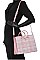 2 IN 1 FAUX LEATHER SOFT PLAID DESIGN TOTE BAG SET