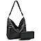 Front Zipper 2-in-1 Bucket Shoulder Bag