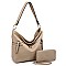Front Zipper 2-in-1 Bucket Shoulder Bag