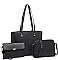 3 IN 1 CLASSIC STYLE LEATHER TOTE BAG SET