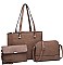 3 IN 1 CLASSIC STYLE LEATHER TOTE BAG SET
