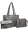 3 IN 1 CLASSIC STYLE LEATHER TOTE BAG SET