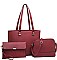 3 IN 1 CLASSIC STYLE LEATHER TOTE BAG SET