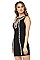 PACK OF 6 PIECES STYLISH PEARL ACCENT SLEEVELESS DRESS BJBD10427