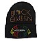 BLACK QUEEN CUFFED RIBBED BEANIE