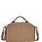 CHIC CHEVRON DESIGN PU LEATHER FASHION SATCHEL SLING BAG JYBGA-16892