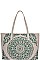 ABSTRACT MANDALA PATTERN EMBROIDERY TOTE BAG