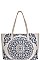 ABSTRACT MANDALA PATTERN EMBROIDERY TOTE BAG