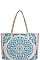 ABSTRACT MANDALA PATTERN EMBROIDERY TOTE BAG