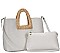 2IN1 STYLISH OVAL HANDLE SMOOTH TOTE BAG WITH MINI BAG SET