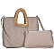 2IN1 STYLISH OVAL HANDLE SMOOTH TOTE BAG WITH MINI BAG SET