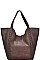 2in1 STYLISH TEXTURED PU LEATHER TRENDY SHOPPER BAG JYBGA-44095