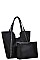 2in1 STYLISH TEXTURED PU LEATHER TRENDY SHOPPER BAG JYBGA-44095