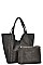 2in1 STYLISH TEXTURED PU LEATHER TRENDY SHOPPER BAG JYBGA-44095