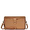 FASHIONABLE PU LEATHER SNAP MULTI POCKET CHIC CROSSBODY SLING WALLET JYBGA-49064