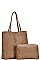 2in1 FASHIONABLE TEXTURED PU LEATHER SOFT TOTE BAG SET JYBGA-5641