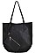 STYLISH TEXTURED PU LEATHER OPEN POCKETS FASHION TOTE BAG JYBGA-81556