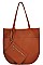 STYLISH TEXTURED PU LEATHER OPEN POCKETS FASHION TOTE BAG JYBGA-81556